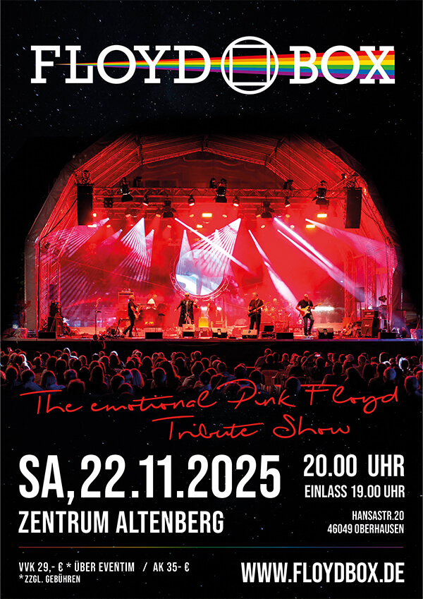 Floydbox Konzertplakat 22.11.25 Oberhausen, Zentrum Altenberg